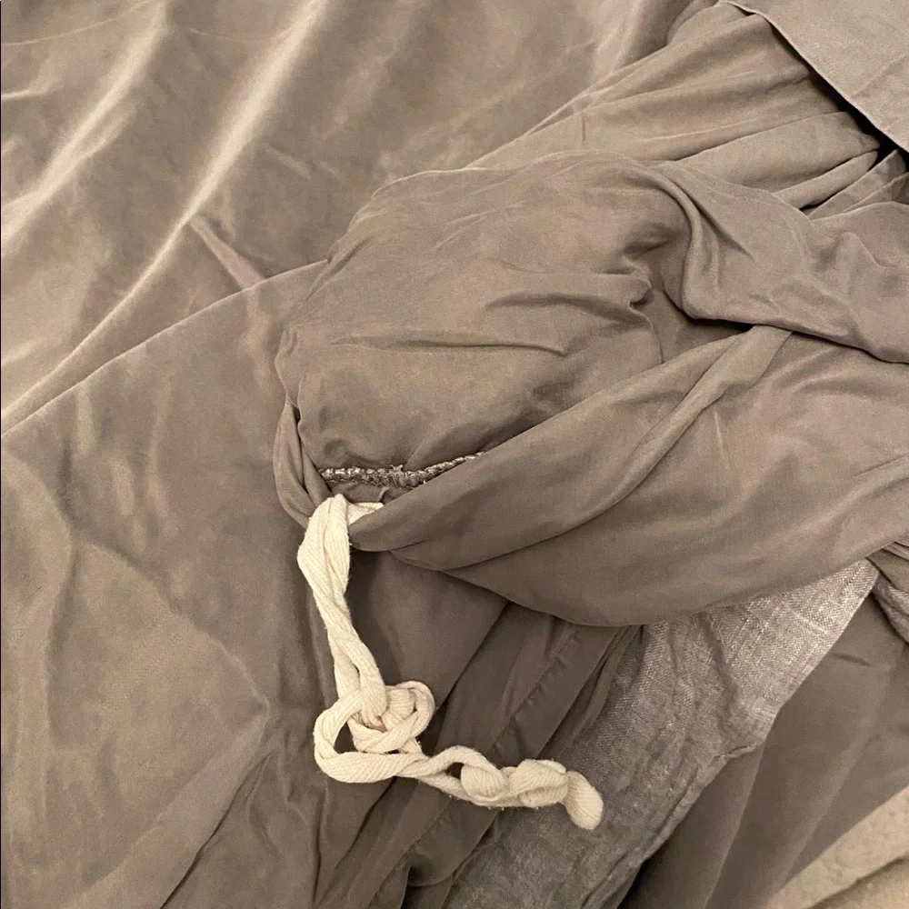 Pottery Barn Duvet Cover and Two Pillow Shams Tencel Body with Linen Trim
